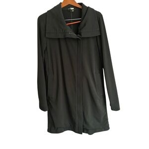 Eileen Fisher Black Zipper Detail Collarless Long Sleeve Jacket M